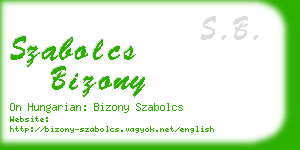 szabolcs bizony business card